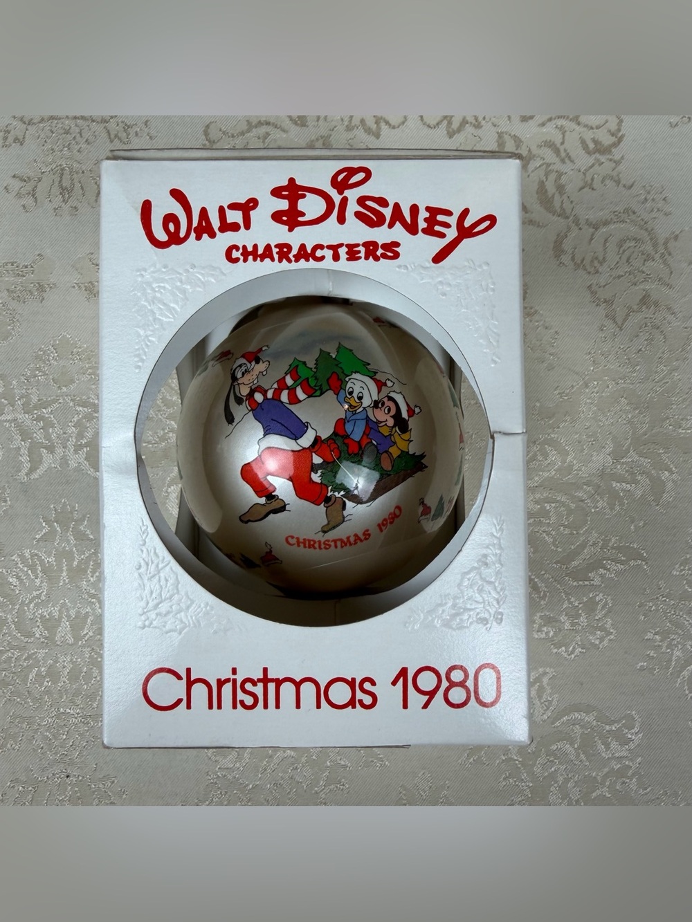 Disney Christmas 1980 Ornament - Red, Green, White
